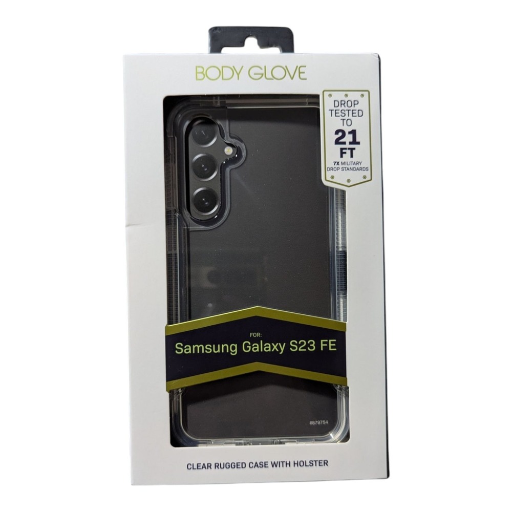 D1. Body Glove Rugged Case and Holster - Samsung Galaxy S23 FE - Clear